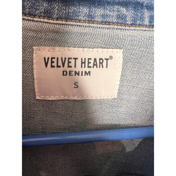 Velvet Heart Denim Long Sleeve Button Front Jean Jacket Blue Women's Size Small - Picture 2 of 5